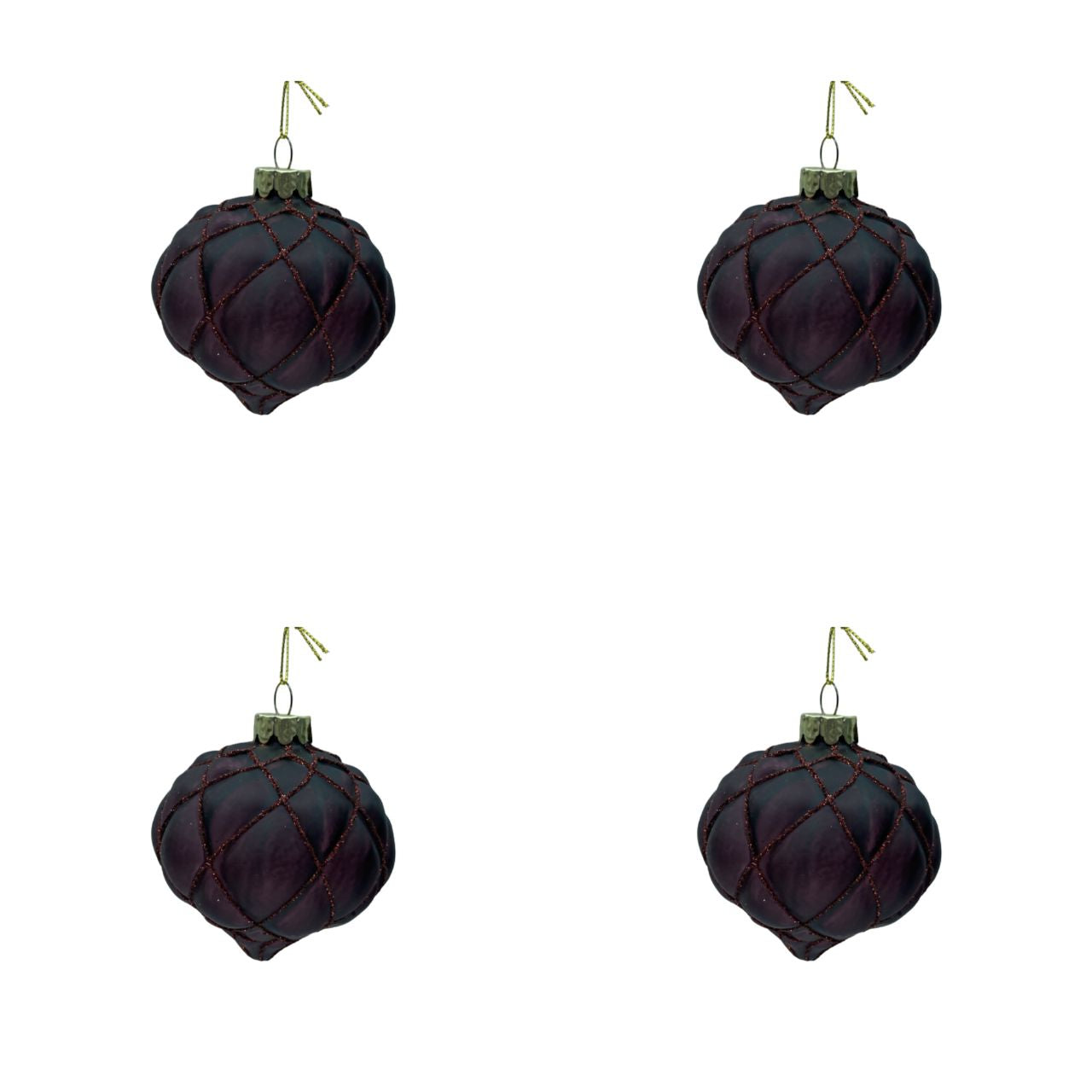 4 Stk. Christbaumkugeln mit Spitze